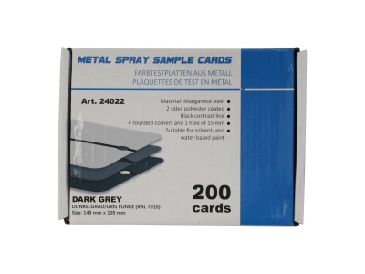 Metal spray sample cards Economy, dark grey (RAL7015)