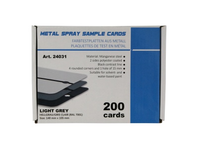 Metal spray sample cards Economy, light grey (RAL7001)