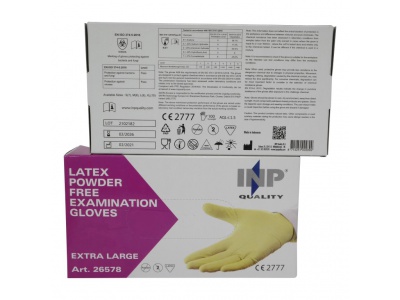 INP latex gloves, powder free
