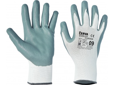 White nylon coated glove