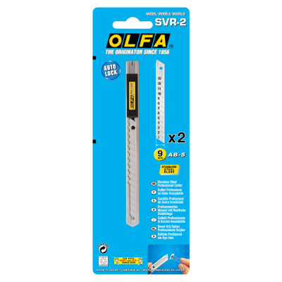 OLFA SVR-2 stainless steel snap-off blade cutter 9 mm