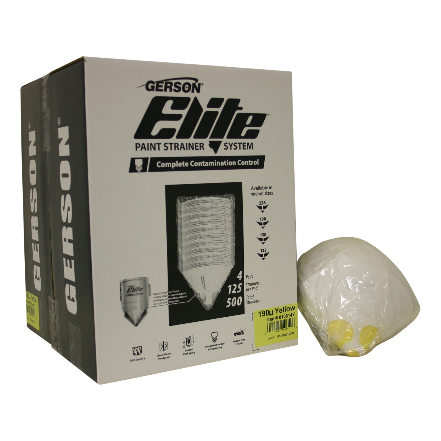 Gerson ELITE paint strainers nylon fine, 190µ, yellow mesh I.N.P