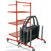 Body shop rack with 3 shelves + panel cart for car body parts and panels