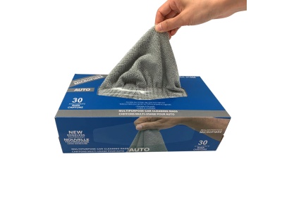 Spenderbox mit 30 hellgrauen Mikrofaser Tüchern