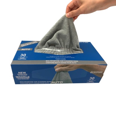 Boîte distributrice de 30 chiffons microfibre gris claire