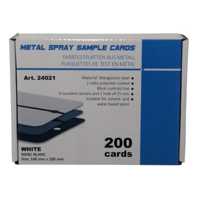 Metal spray sample cards Economy, white