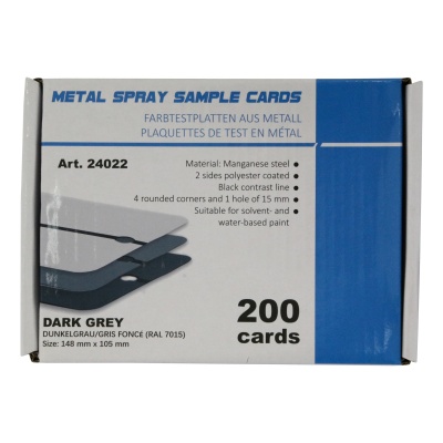 Metal spray sample cards Economy, dark grey (RAL7015)