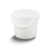 Cubo de plástico para pintura, blanco, con tapa incluida