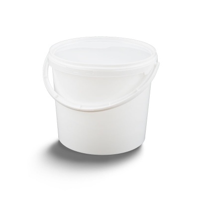 Cubo de plástico para pintura, blanco, con tapa incluida