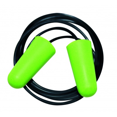 Disposable moulded earplugs PU, with cord
