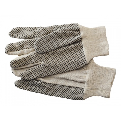 Cotton gloves with black PVC (polka)dots