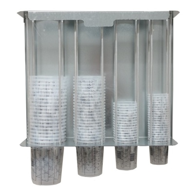 Metal wall dispenser for all 4 sizes of Supercup mixing cups