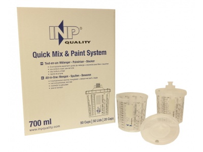 QMP systeem: kit met deksels 190µ (bekers + verpakking met INP logo)