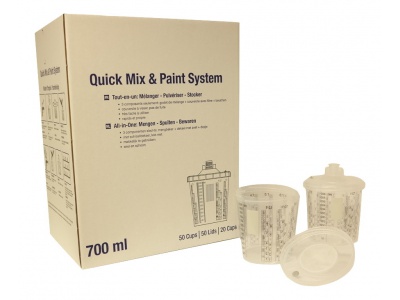 QMP systeem: kit met deksels 190µ (bekers + verpakking neutraal)