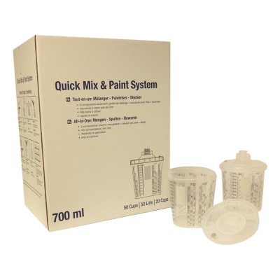 QMP System: Kit mit Deckel 190µ Filter (Becher + Karton neutral)