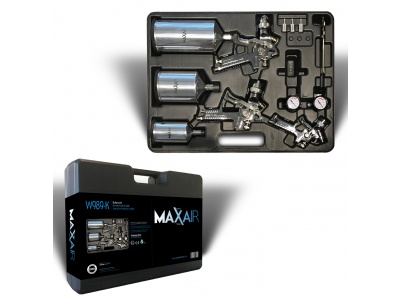 MaxAir kit de pistolets à gravité 9-pcs, pour e.a. peinture UV