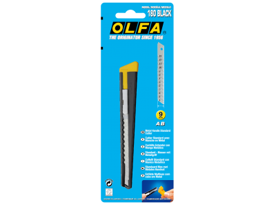 OLFA 180 cuchillo de hoja retráctil negro 9 mm