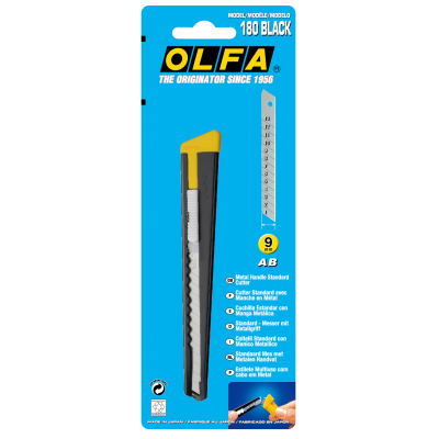 OLFA 180 snap-off blade cutter black 9 mm